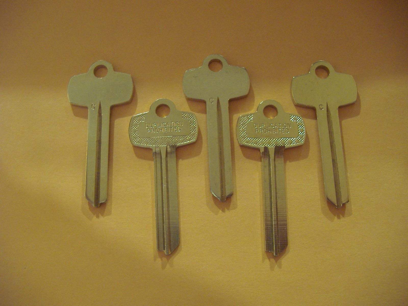 LOT OF FIVE NICKEL SILVER FITS BEST KEY BLANKS FOR “C” KEYWAY