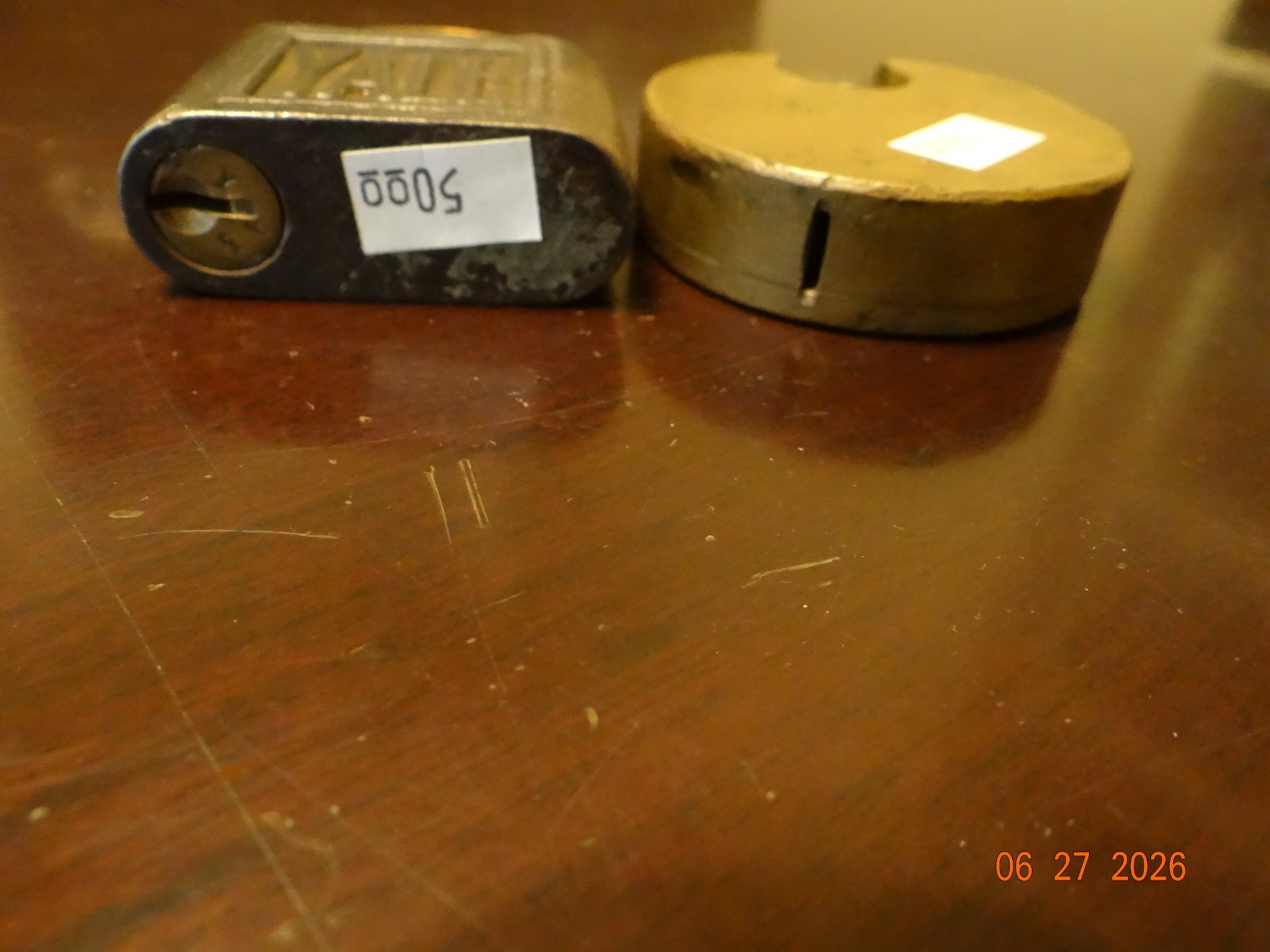 YALE BRASS PANCAKE PADLOCK and YALE & TOWNE BRASS LOCK USA no keys