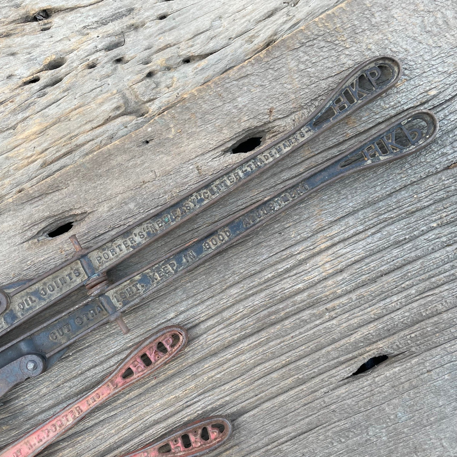 2 Vintage H K PORTER No. 1 & 12x-1855 BOLT CUTTERS HKP BOSTON MASS