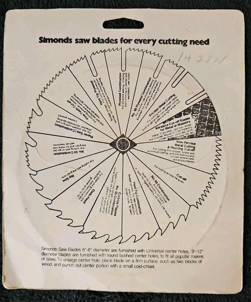 Two Simonds Si-Clone 6.5″ Circular Saw 5/8″ Hole No. 60 Combo & Plywood Blades