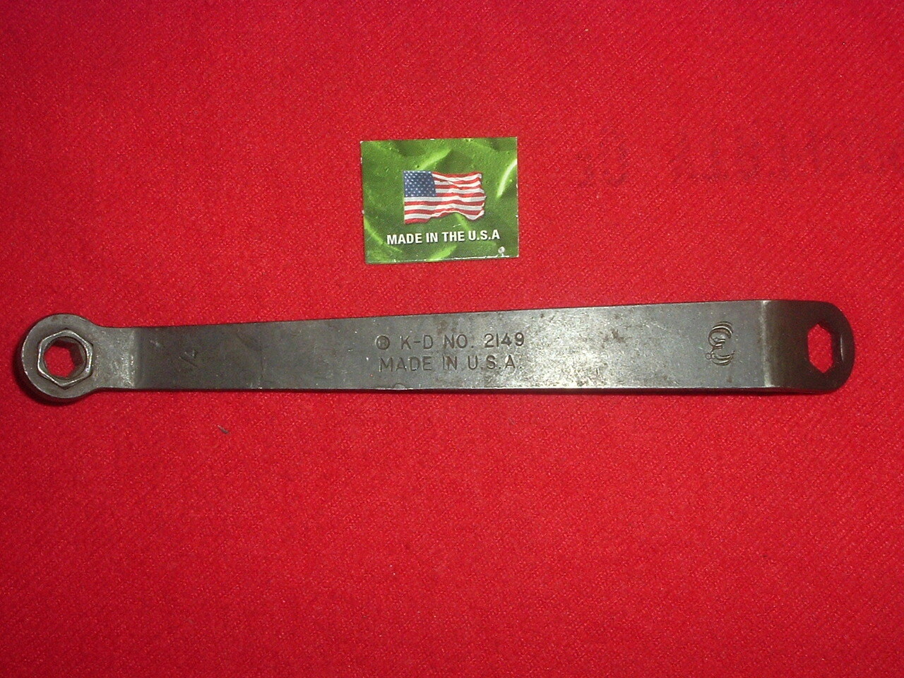 VINTAGE K-D TOOLS No. 2149 DUAL SIZE BRAKE BLEEDER WRENCH 1/4” x 3/8” HEX -USA