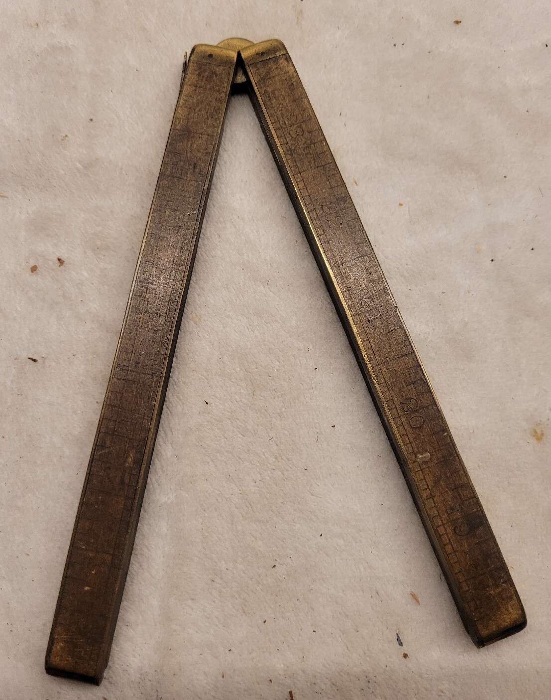 NICE STANLEY BOXWOOD RULER 24″ WOOD AND BRASS FOLDABLE NEW BRITAIN CONNECTICUT