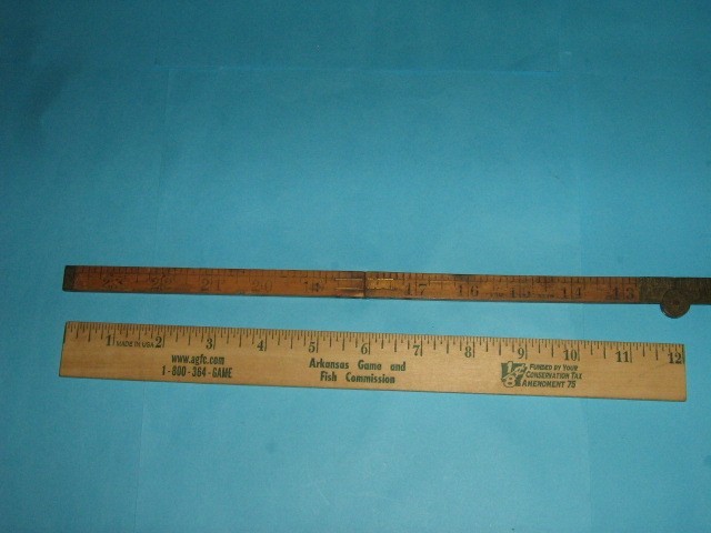 VINTAGE STANLEY NO. 61 BOXWOOD 24 INCH FOLDABLE BRASS RULER, USA