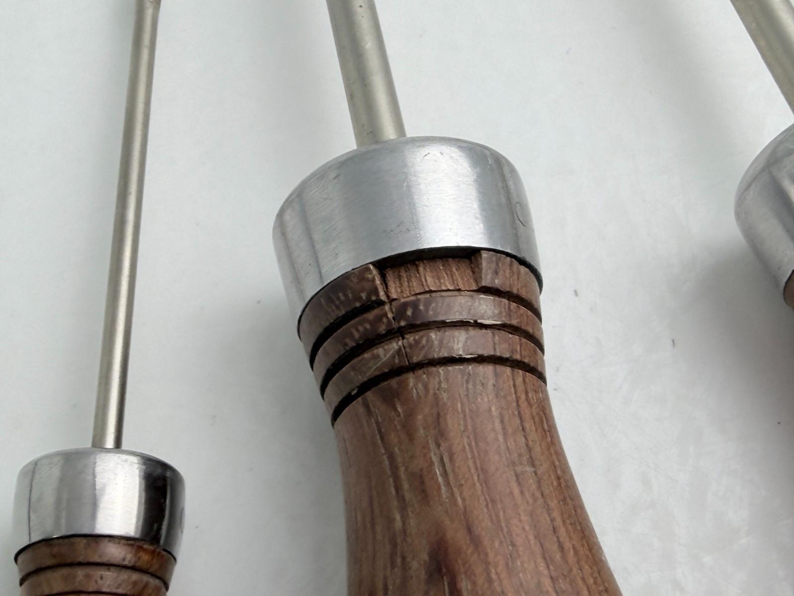 Vintage Sheffield Wood Handle Screwdriver Set 5pc Phillips & Flathead Tools