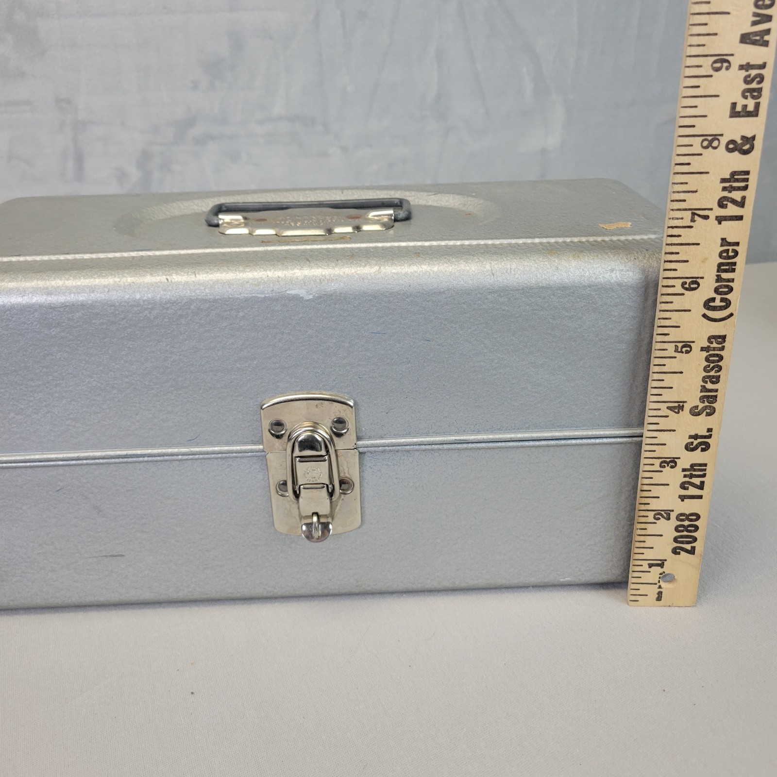 Vintage Tackle Box Union Steel Utility Chest #8513 Corp Leroy NY Tool Box