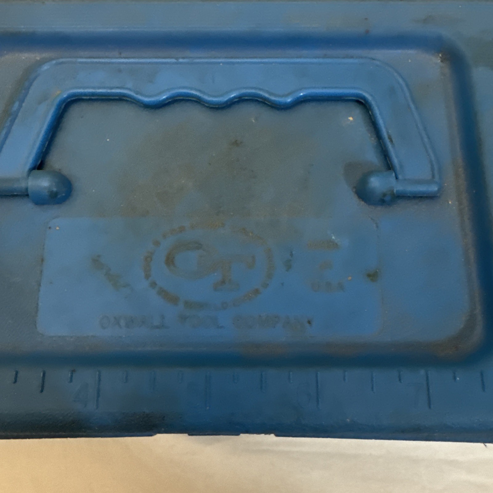 Vintage Oxwall Tool Company Blue Plastic Tackle /Tray USA With Tackle