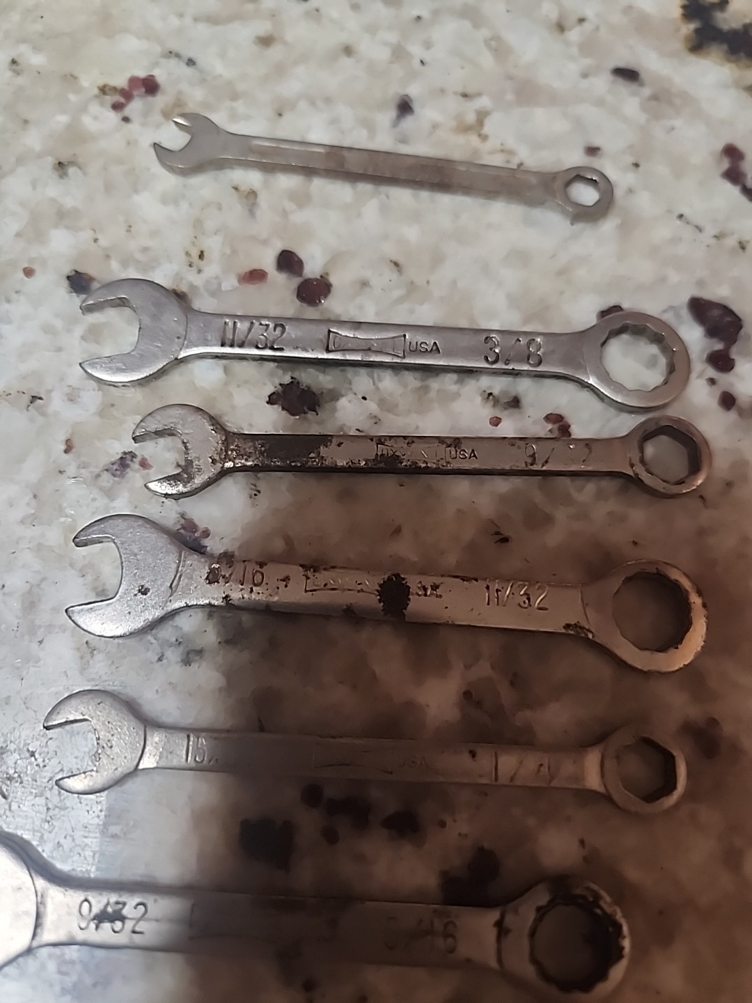 Set of 10 Vintage Oxwall Mini Standard Combination Wrenches Various Sizes Used