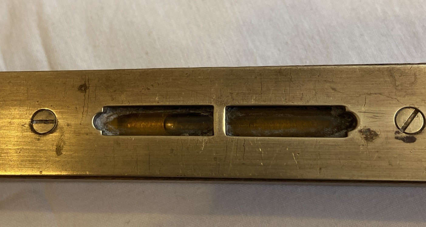 Vintage Tools 8” Wood And Brass Spirit Level by Parry And Bott Ltd Birmingham