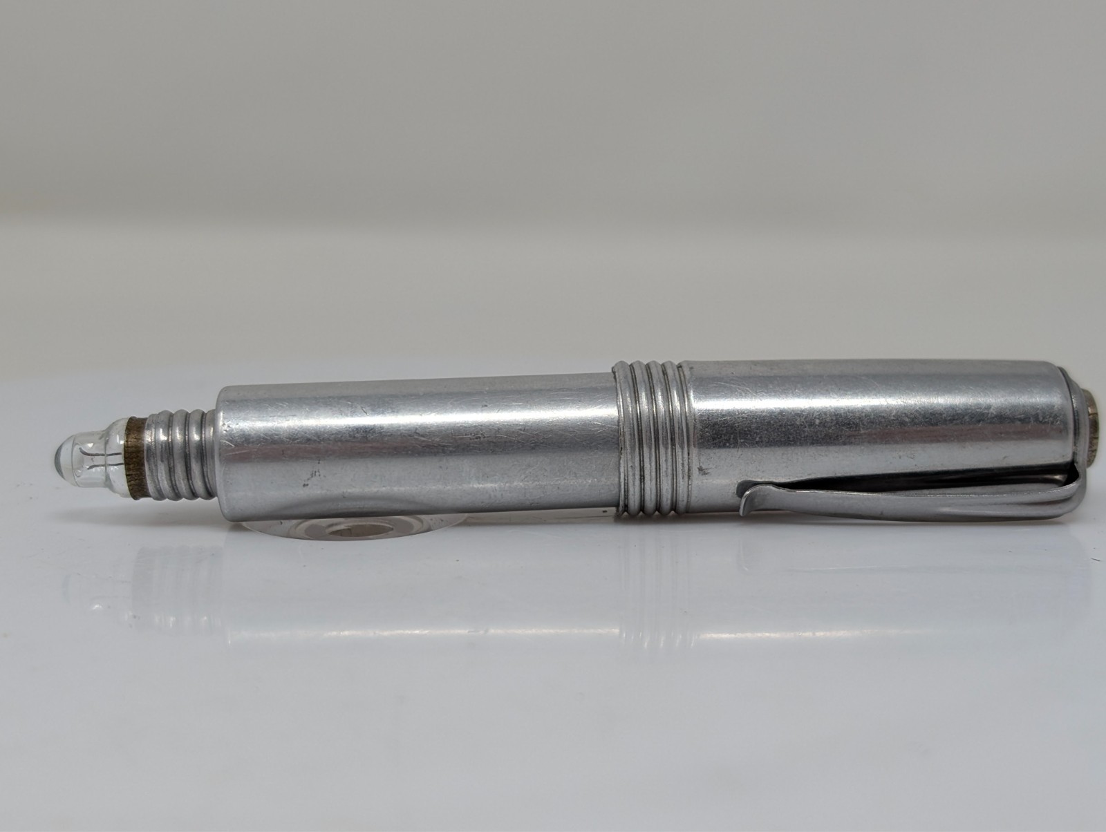 VTG 1950s Burgess Pen Flashlight Pocket Light RARE Army Doctor TESTED, NEW BULB
