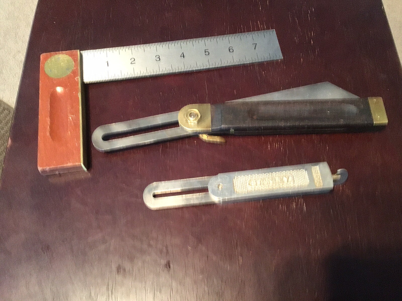 Stanley Bevel Square Pat 3-16-97 Stanley No18:T-Square & Johnson No 480:Brass 8″