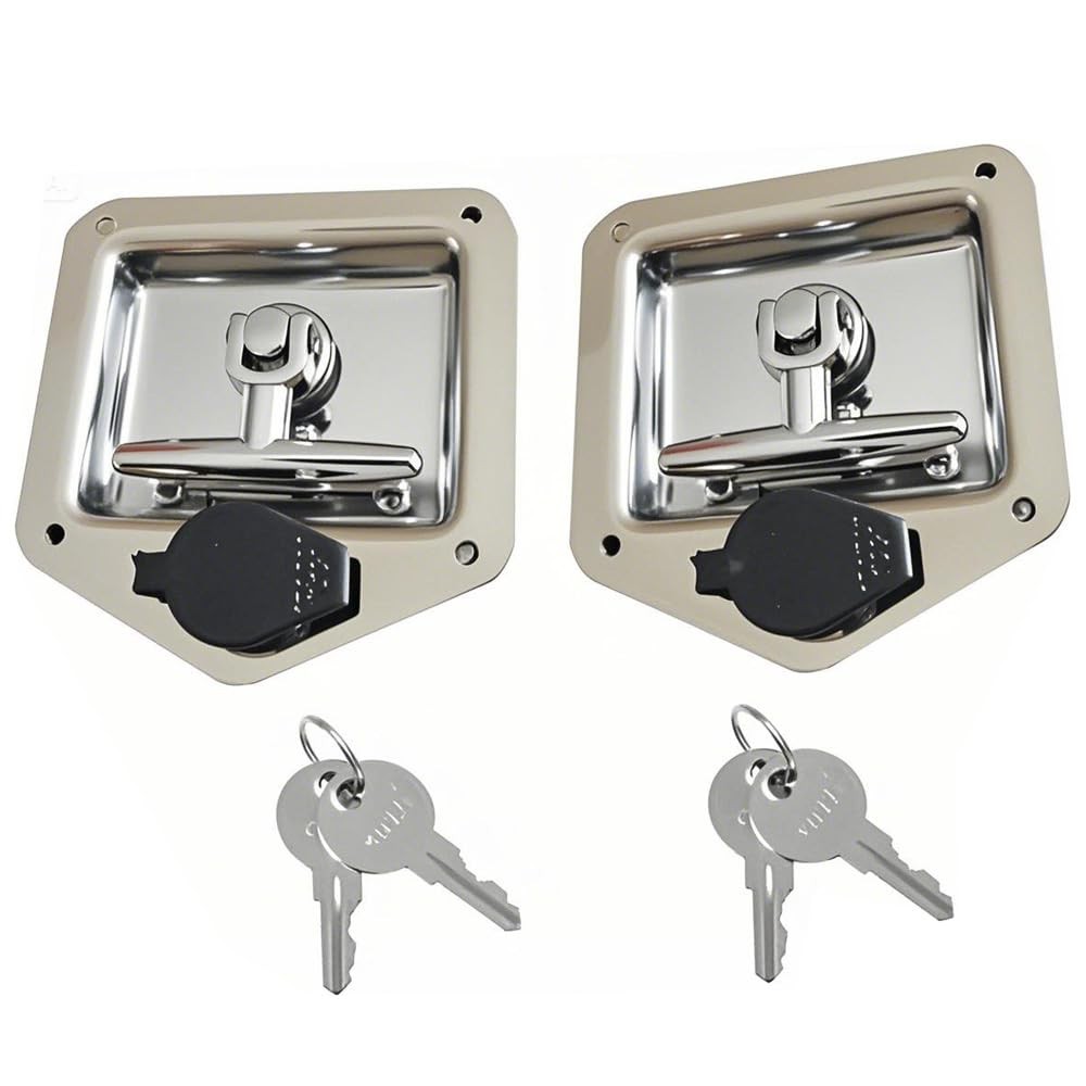T Handle Latch Rv Truck Door Tool Box Lock Replacement with Keys Gasket Stain…