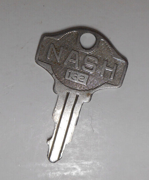 Very Nice Vintage Old Antique Ornate NASH Crest Key # 132