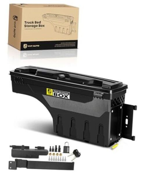 Truck Bed Storage Tool Box Lockable Compatible with 1987-2011 Passenger Side