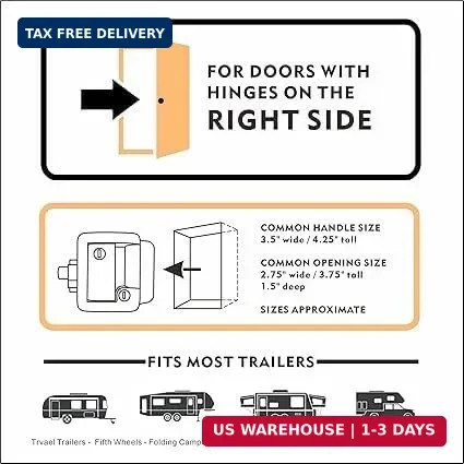 RV Master- Upgraded RV Door Lock Replacement with Paddle Deadbolt, Camper Door H