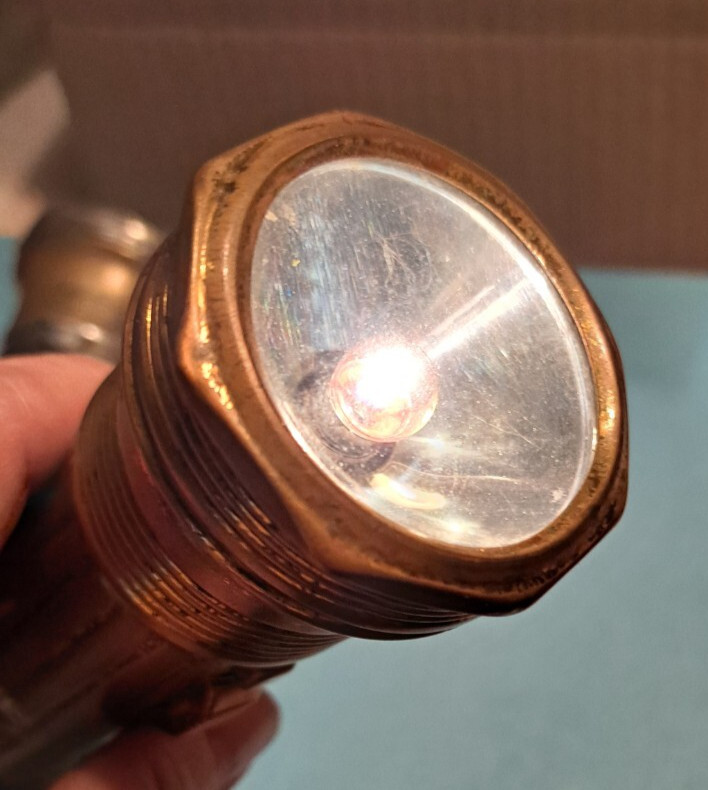 Flashlight Pair: 1930’s Bond 22k Solid Copper Made In USA = Lite Brass and metal