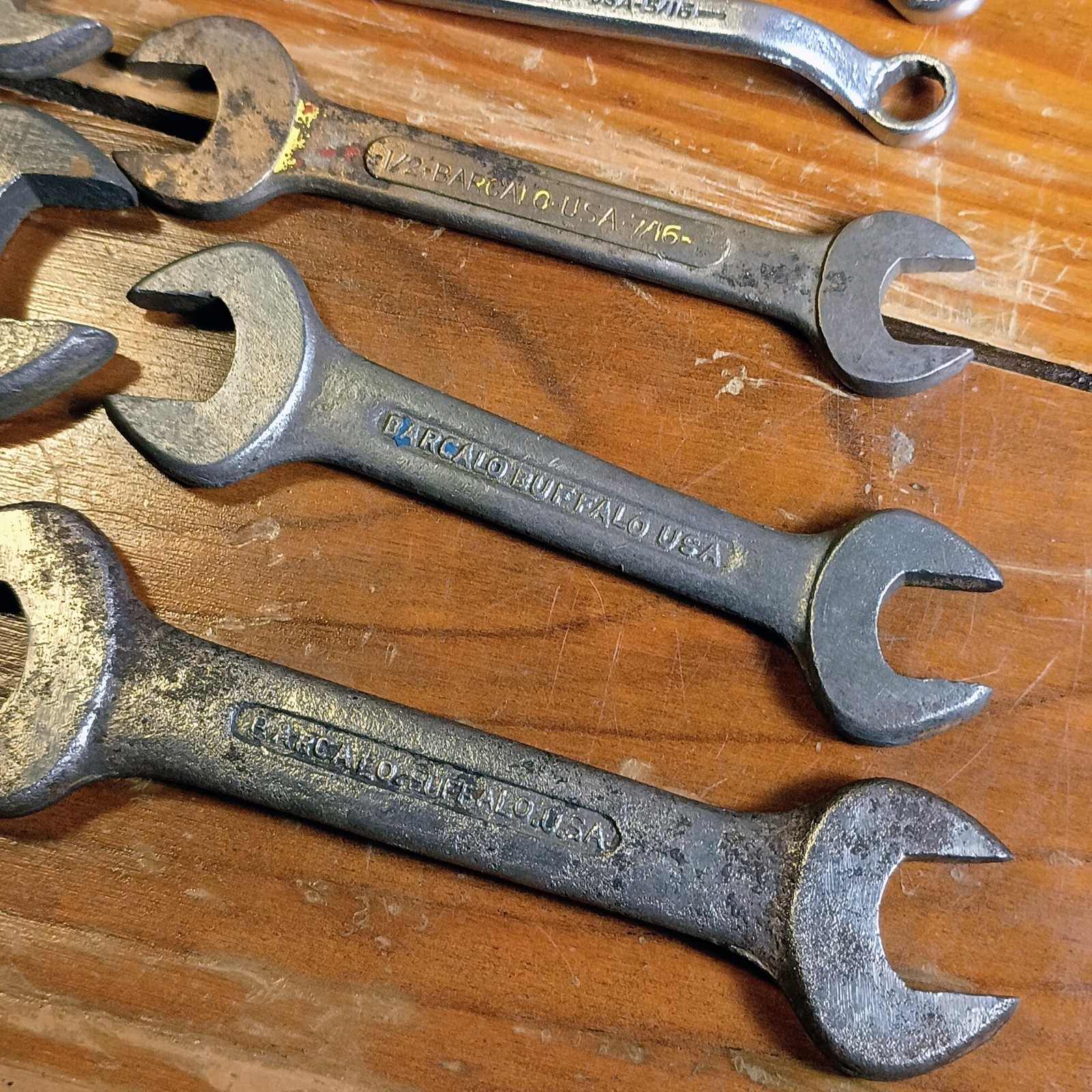 12 Vintage Barcalo Buffalo USA Wrenches Open End Double Box End Combination