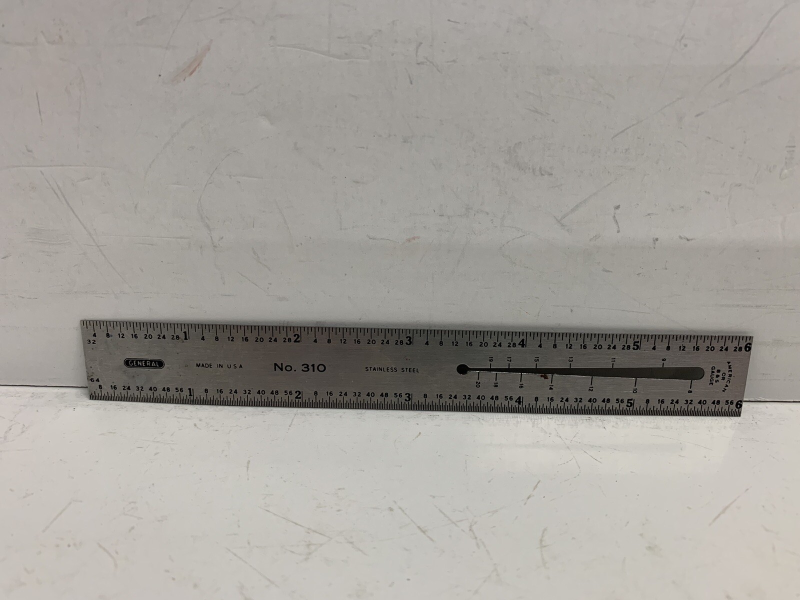 General Ruler American OR B An S Gauge No. 310 Tempered Steel USA A013