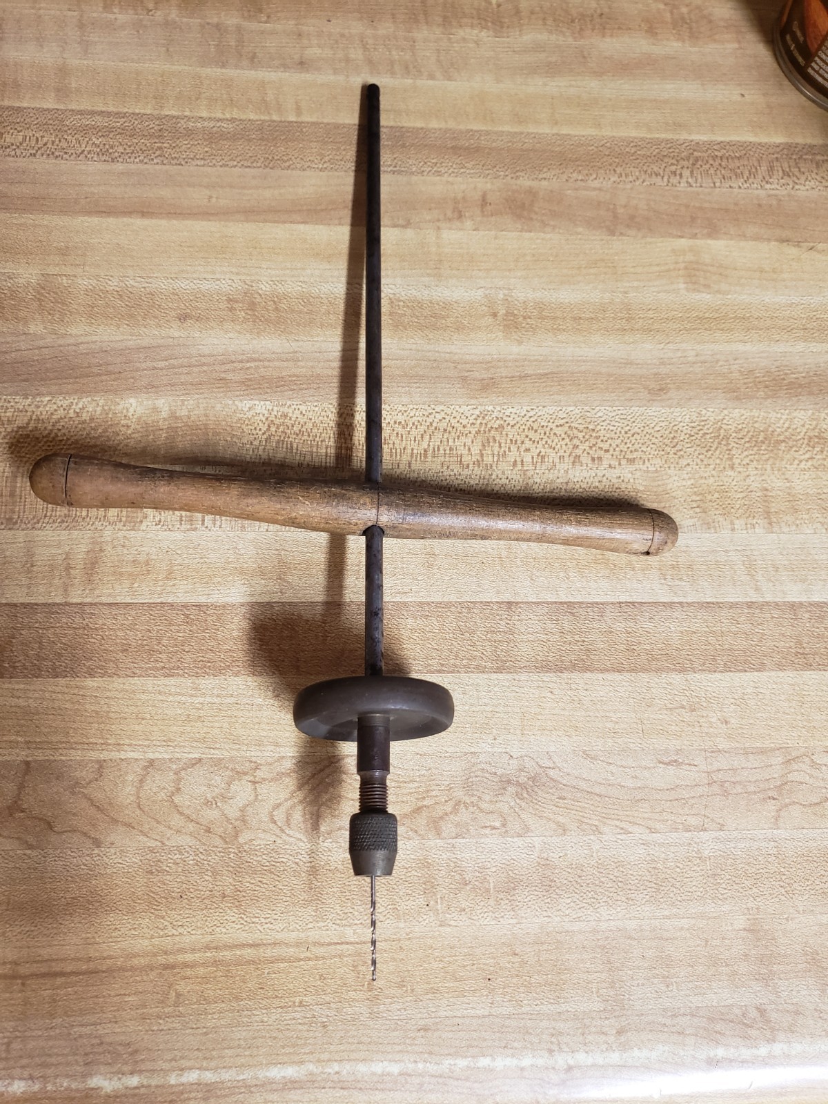 Antique 1800’s Wood Brass Archimedes Pump Hand Drill Jewelers Gunsmith Old Tool