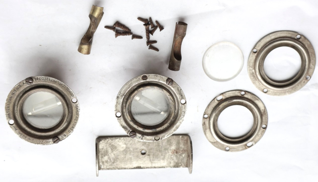 9 Pc. Lot Davis & Cook Carpenter Level Parts / PAT. 12-7-1886 / Mt Top Tools