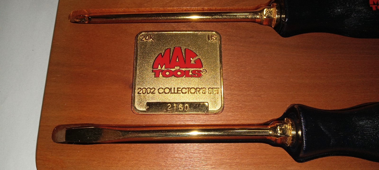Mac Tools. 24K Gold-Plated Limited Edition. 2002 Screwdriver Set. # 2160