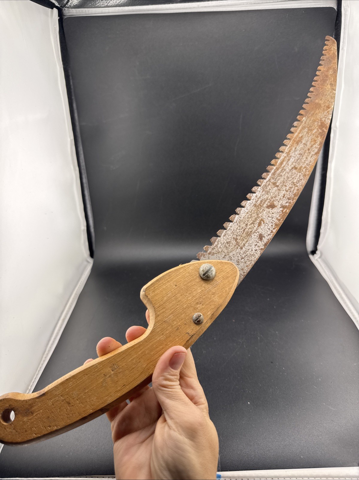 Vintage Millers Fall Folding Hand Saw Wood Handle Pruning Limb Trimming Foldable