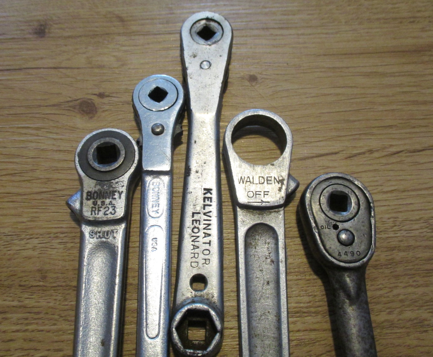 5 REFRIGERATION RATCHET WRENCHES WALDEN DURO CHROME KELVINATOR BONNEY RF23 RF25