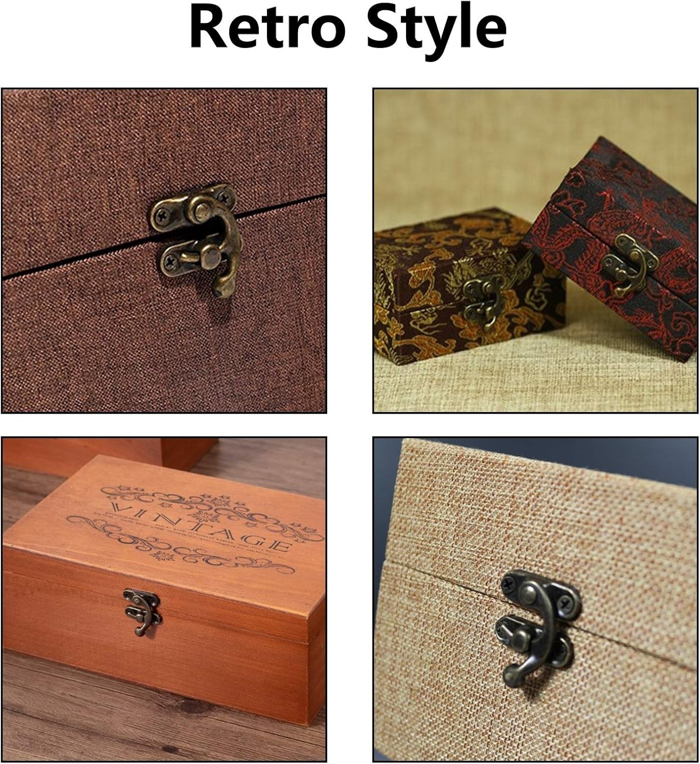 Elegant 5pcs Box Latch Hasps in Bronze – Perfect for Jewelry and Gift Boxes
