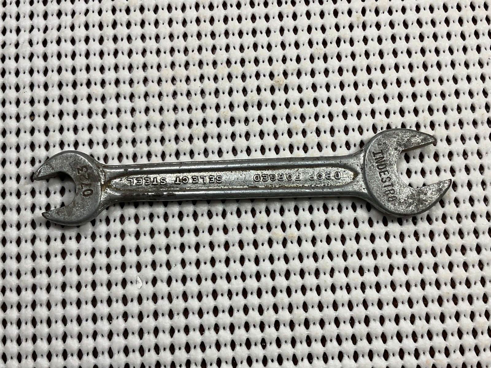 Vintage 0723 Indestro 3/8 x 7/16 Double Open End Wrench – 4 1/4” Long