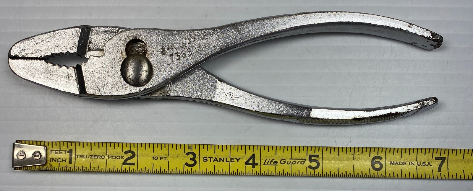 Vintage S-K Wayne Tools 7365 Thin Nose Slip Joint Pliers Tool 6-1/2″ Long USA SK
