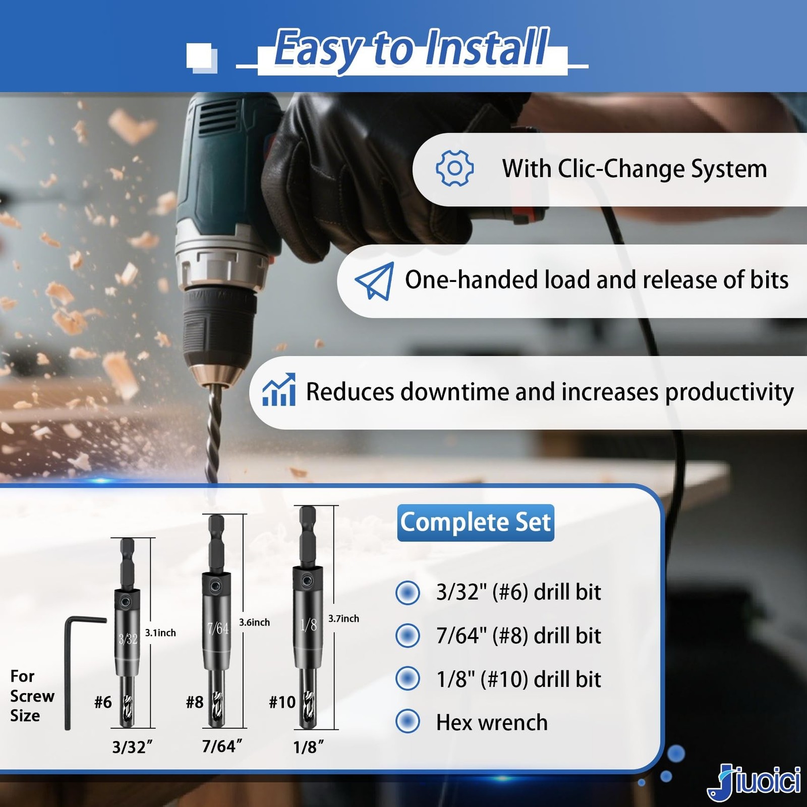 Upgraded Self-Centering Hinge Drill Bit Set, VIX Bit Self Centering Drill Bit…