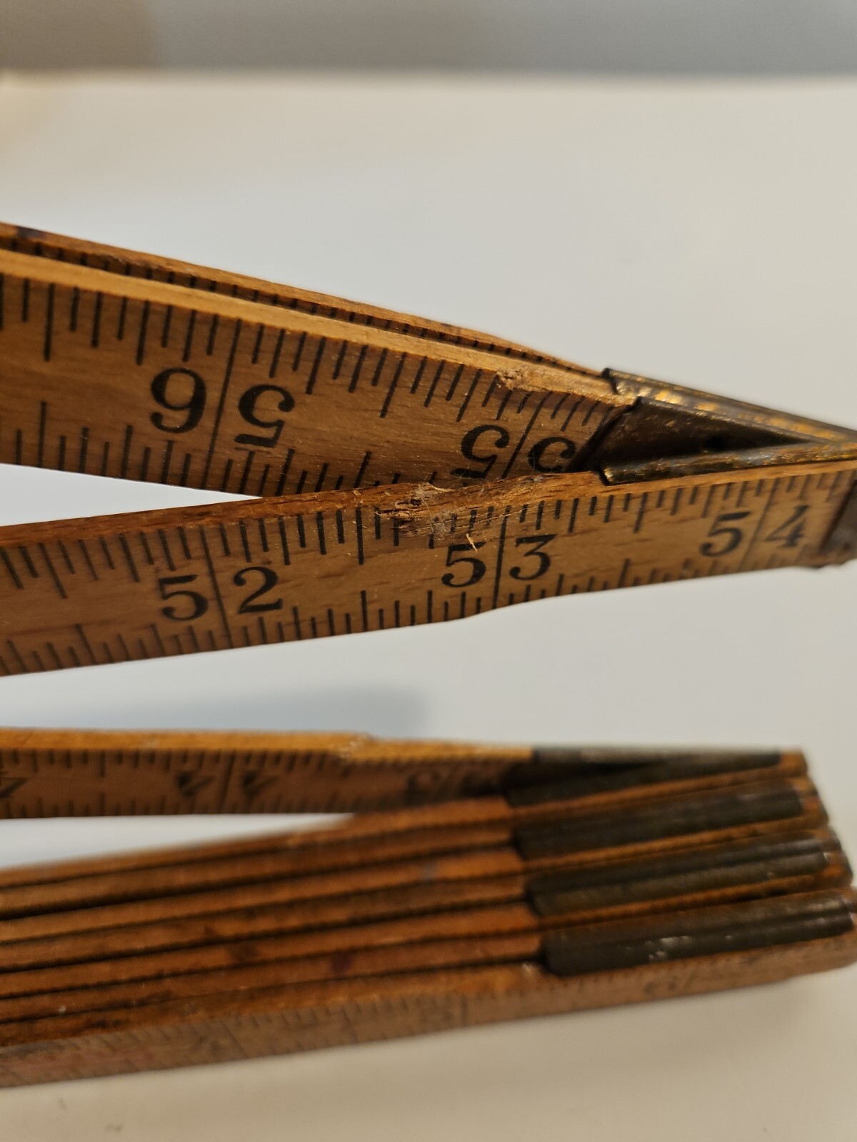 Vintage Folding Wood & Metal 72 Inch Danny ruler Made In Denmark