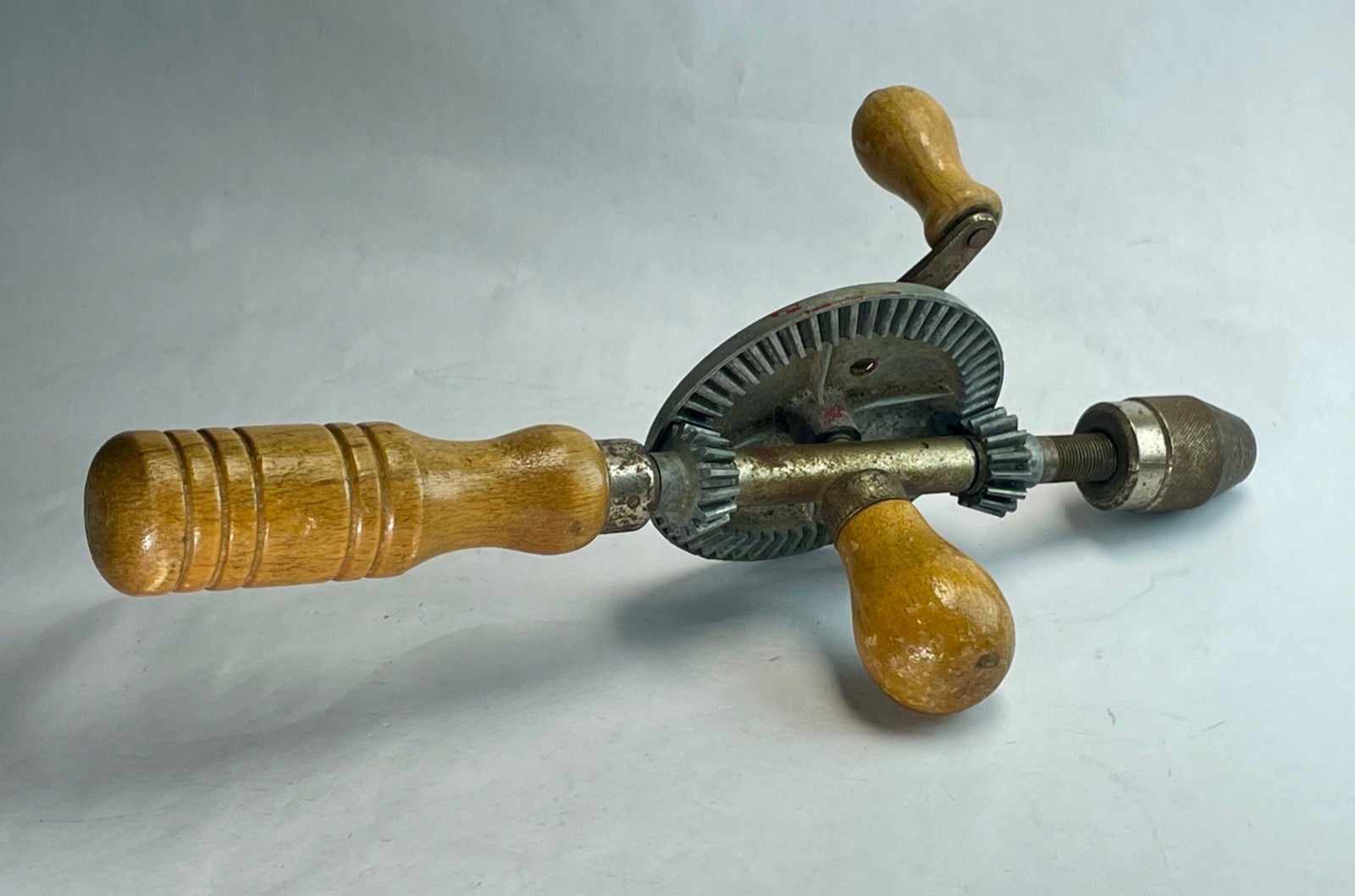 Vintage Super Rare Thor Wood Handle Hand Crank Manual Drill Made In The USA