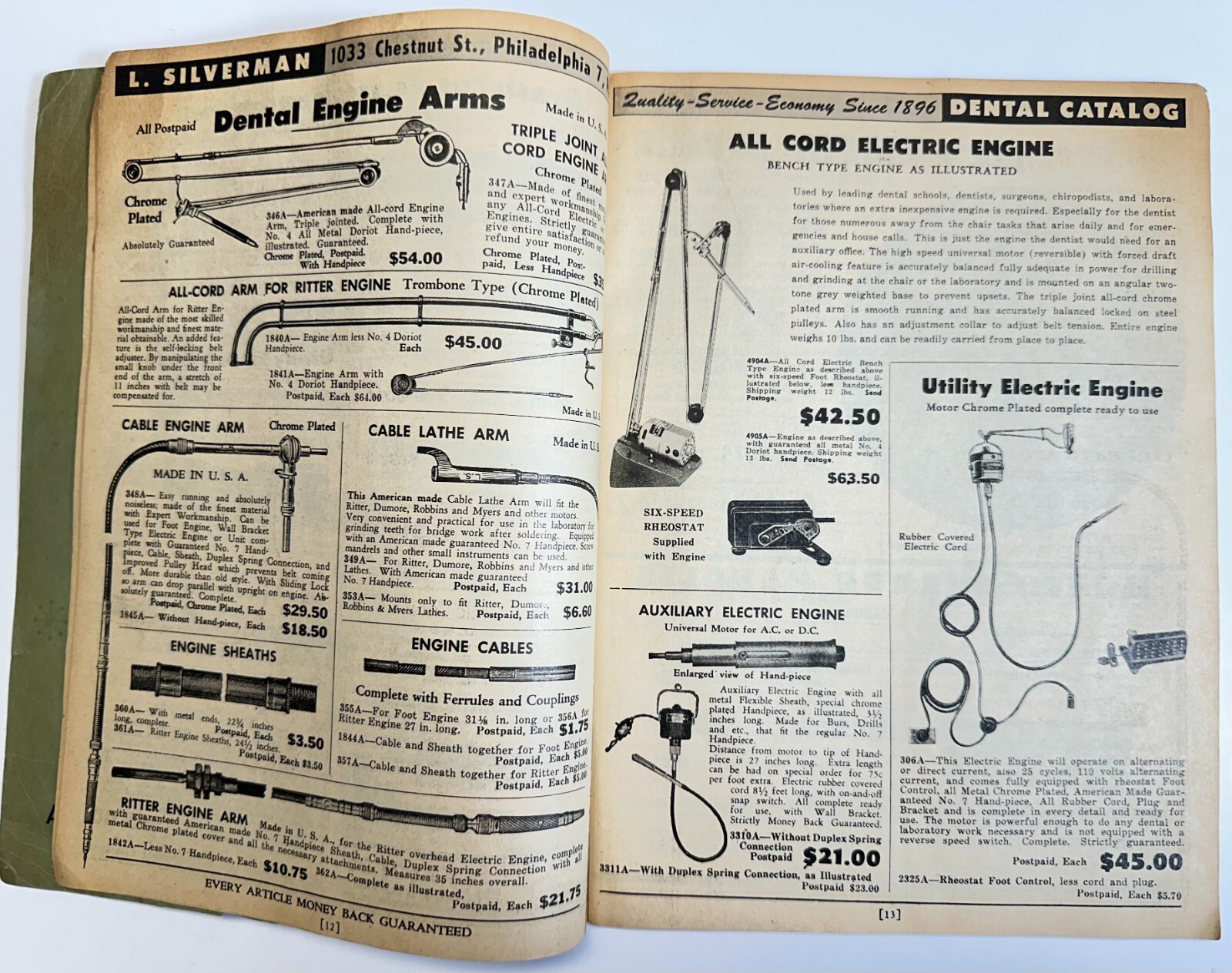 1953 Silverman Dental Supplies 57th Year Mail Order Catalog Philadelphia PA