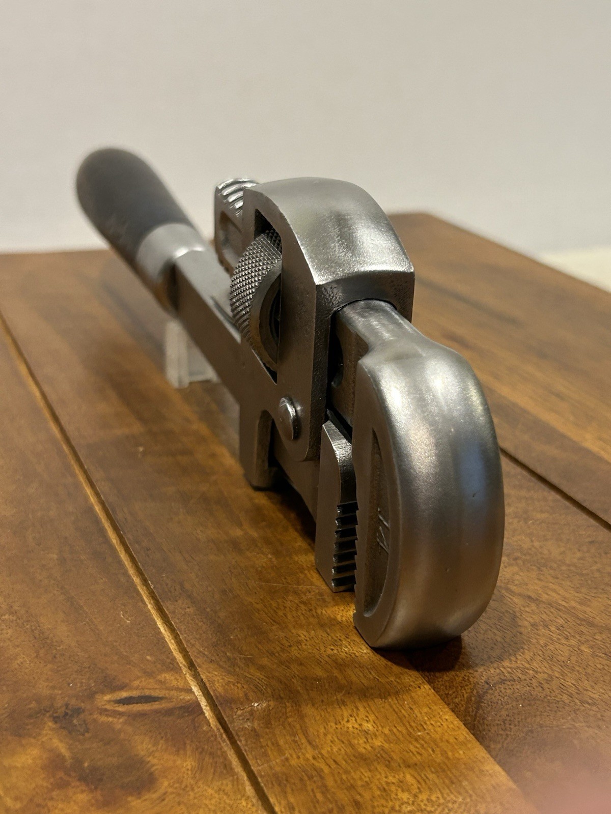 Vintage J.P. Danielson 14” Wood Handle Adjustable Pipe Wrench USA Antique