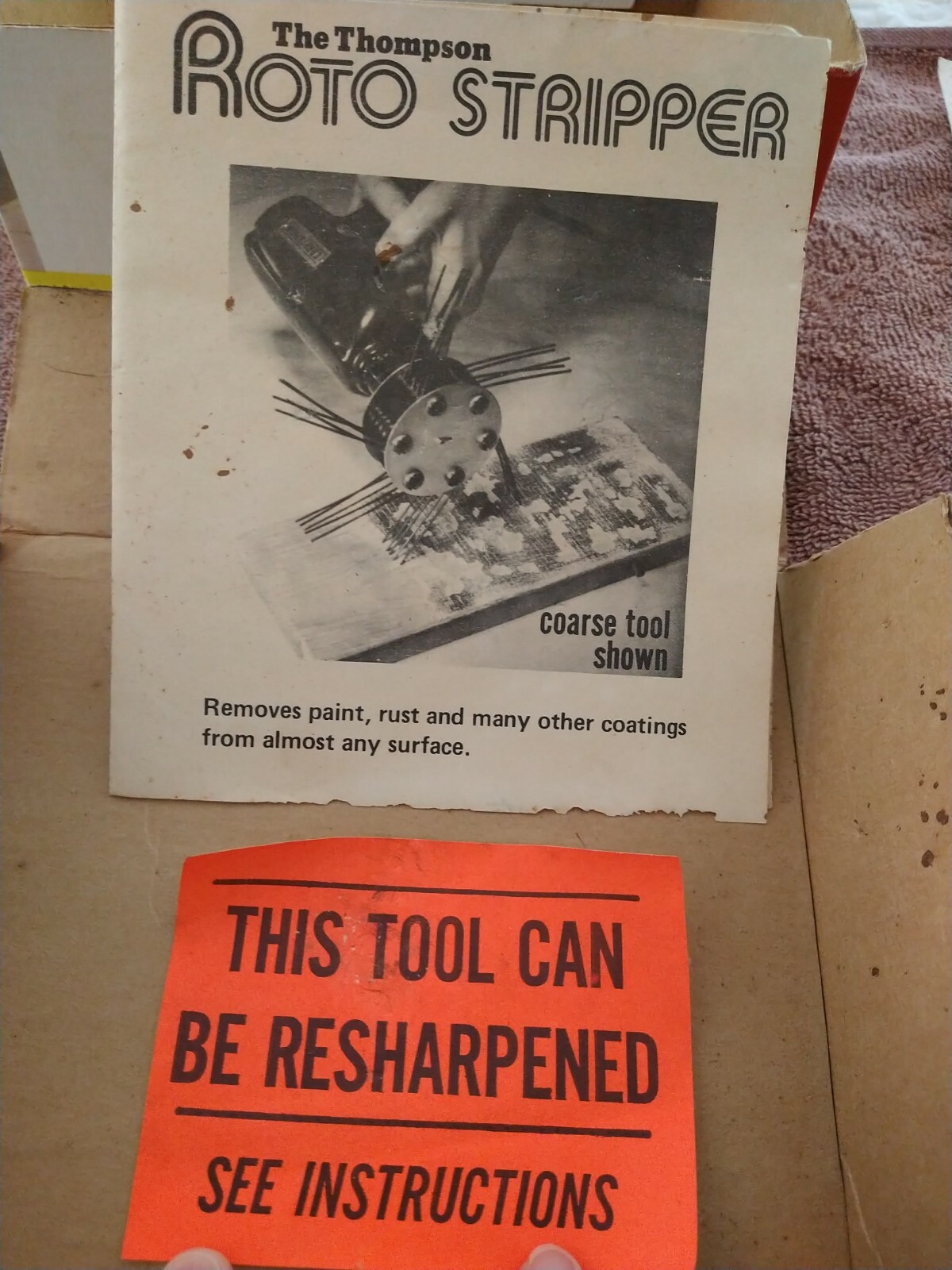 Thompson Roto Stripper Drill Attachment Fine Tool Paint Rust Removal USA Made
