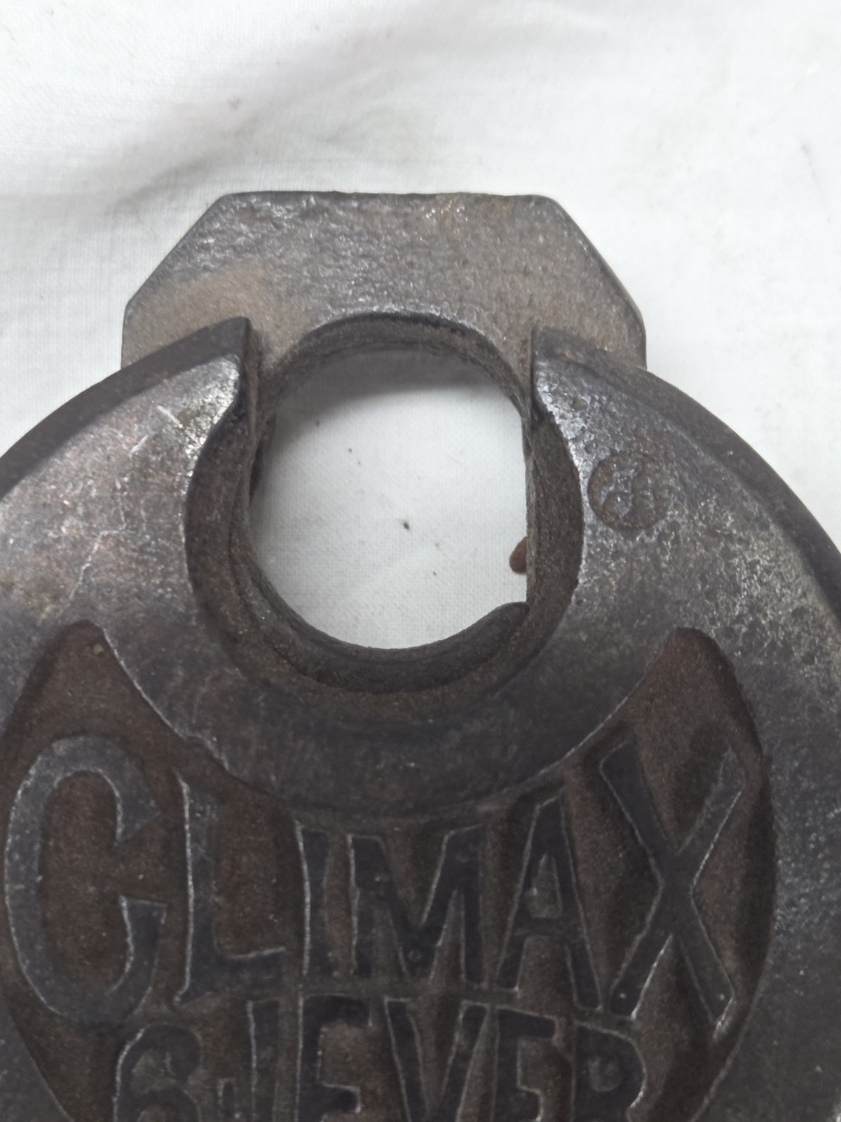 Vintage Climax Brass 6 Lever Pancake Padlock Lock Cast Iron Bronze No Key