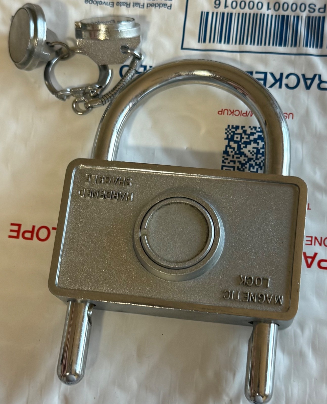 VINTAGE 1970’s JET MAGNETIC PAD LOCK W/ ADJUSTABLE HOOK – VERY RARE LOCK