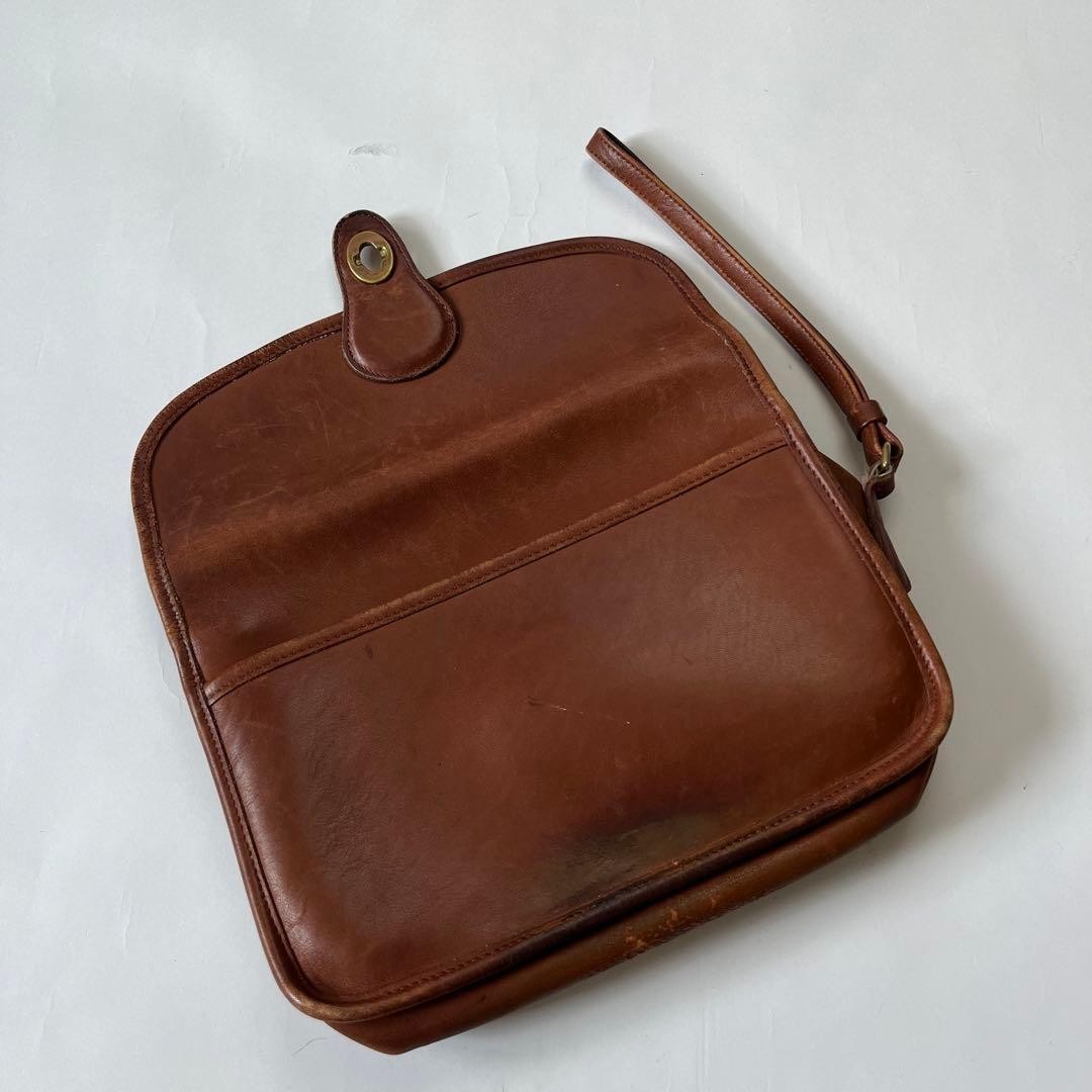 Coach Turnlock Clutch Bag Vintage USA Made 25x18x6 cm Brown Used