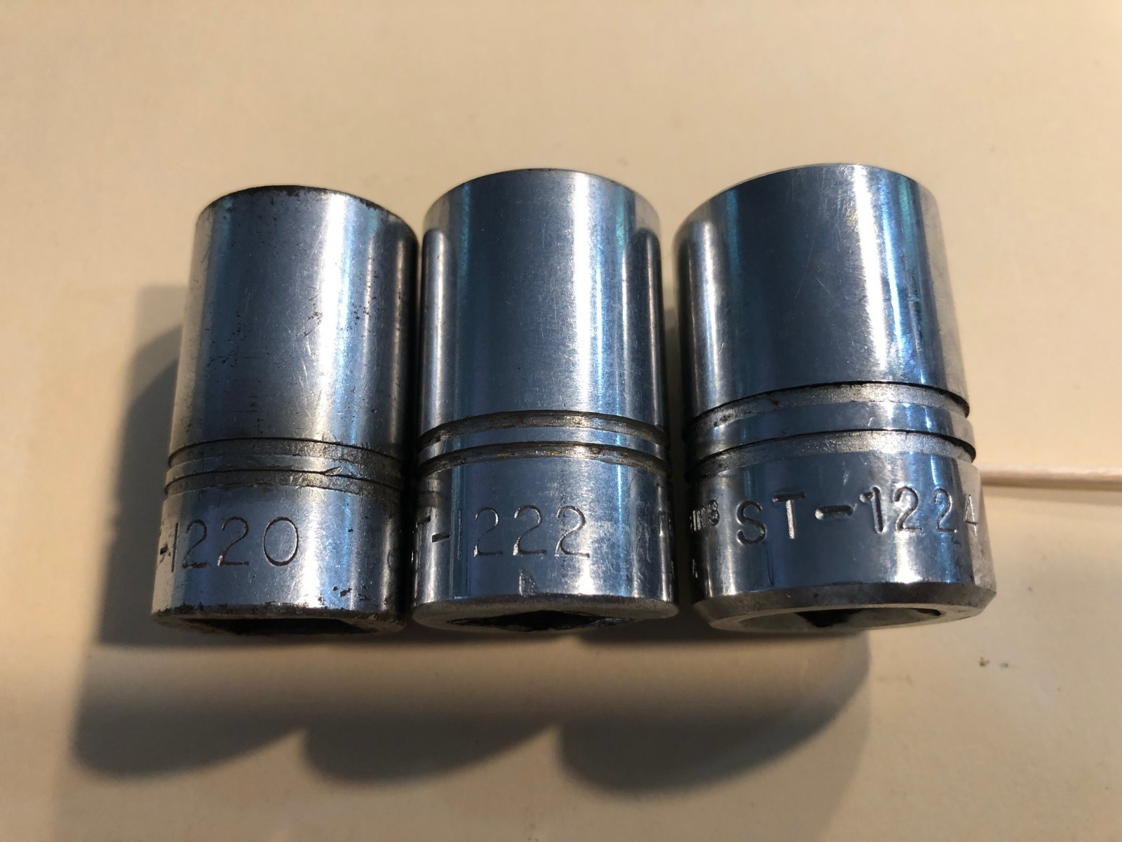 14 vintage J.H. Williams USA 1/2″ drive sockets – 11 standard/3 deep – 12 point