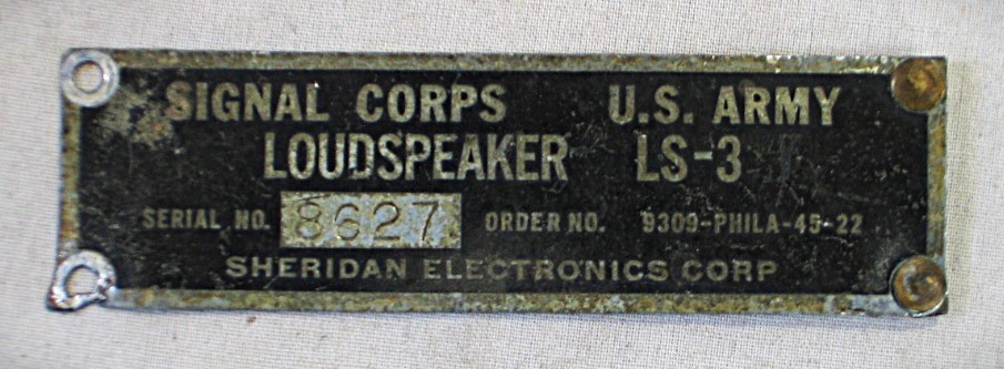 Vintage Metal I.D. Badge – Signal Corps U.S. Army Loudspeaker