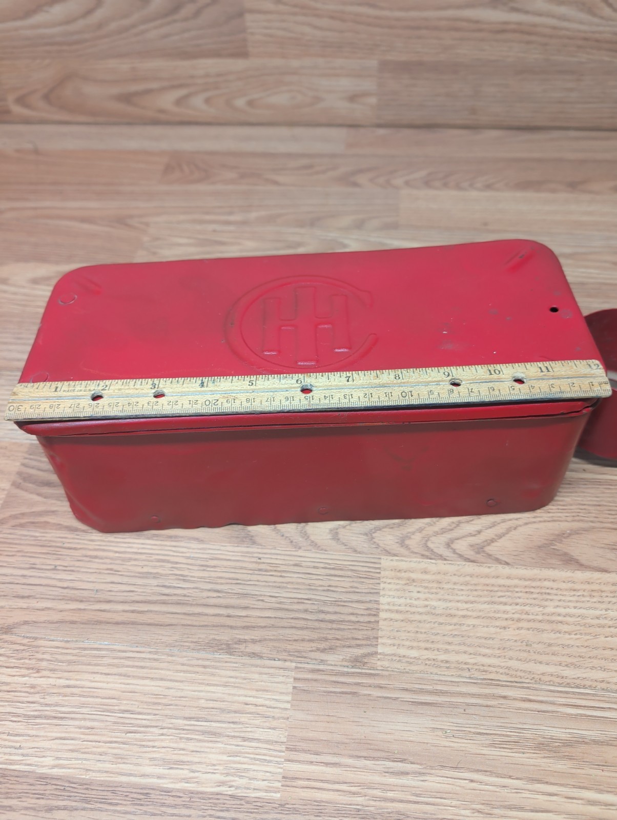Vintage IH International Harvester Tractor Toolbox with Oil Can Holder