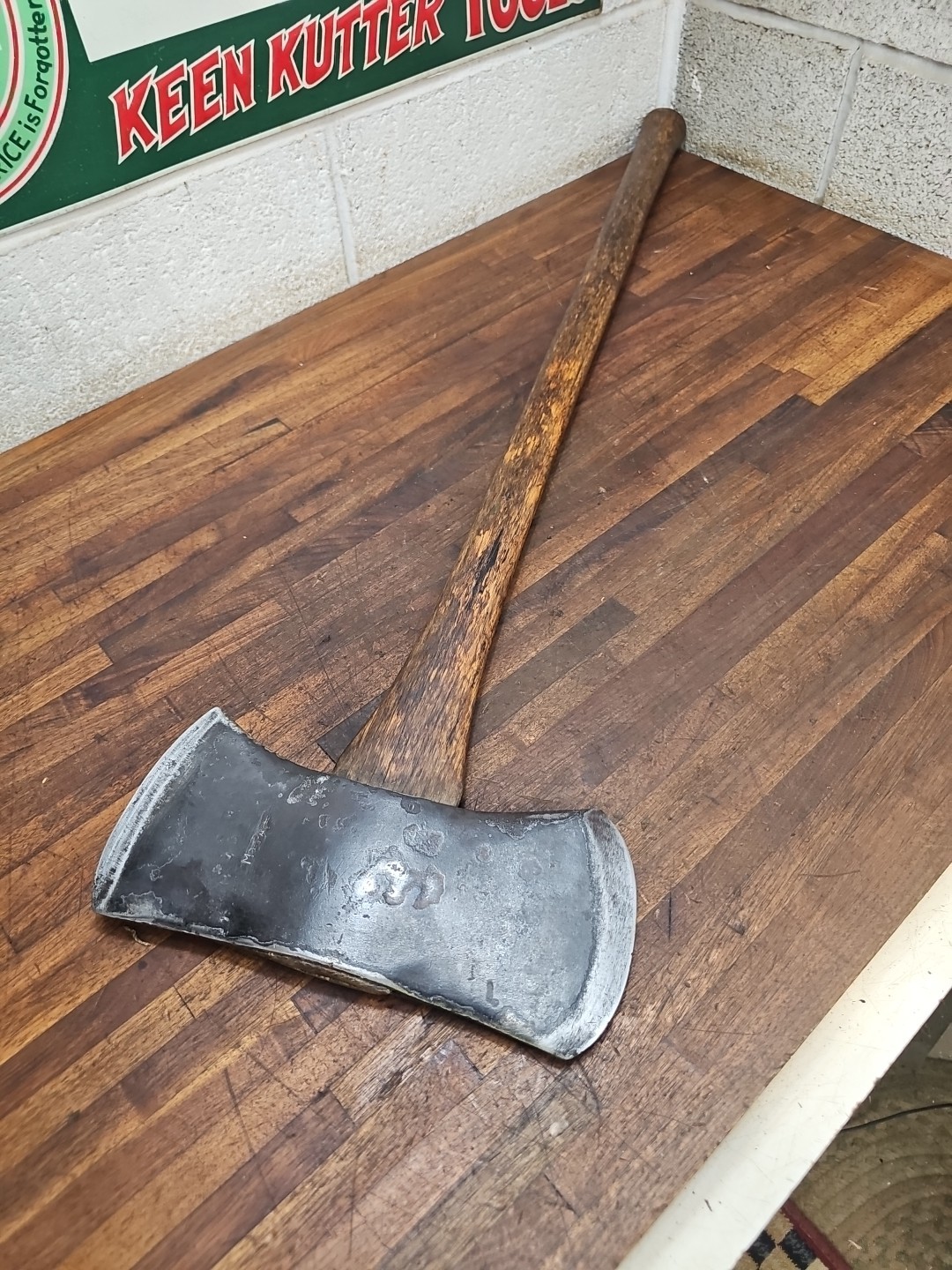 R59- True Temper FLINT EDGE Kelly Works 5 lb Double Bit Axe MO-PAC RR stamp