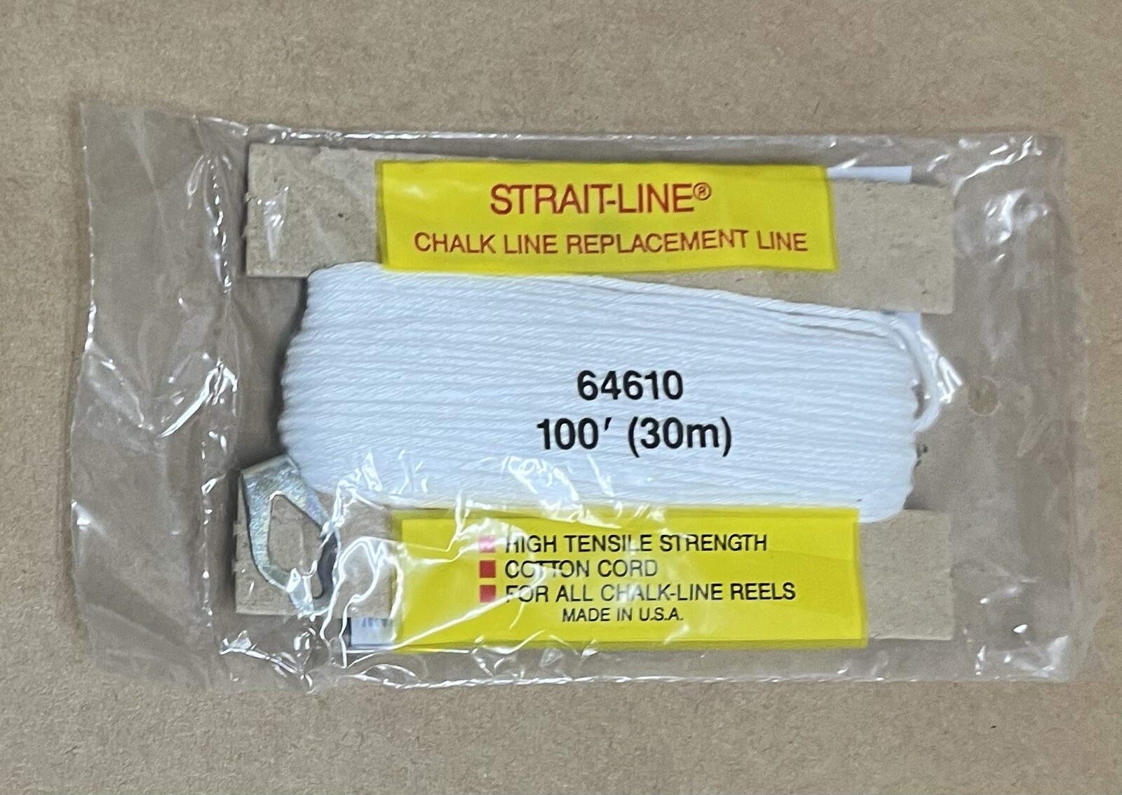 New IRWIN # 64610 Strait-Line Tite-Snap Chalk Line 30M 100 Ft. Made in USA