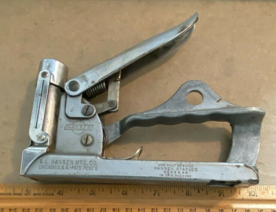 Vintage 1940’s A.L. Hansen Mfg Hansco Tacker Stapler