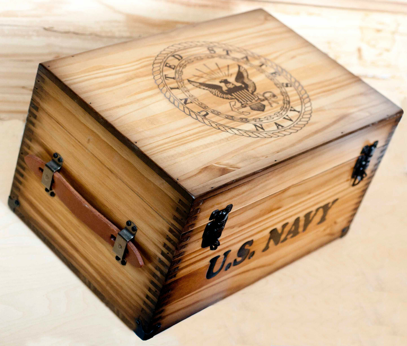 66030 US Navy Keepsake Box | US Navy Wooden Chest and Tray | US Navy Licensed