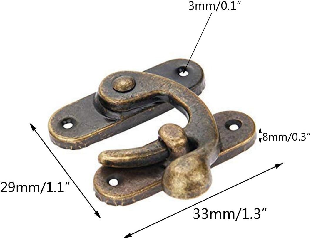 Elegant 5pcs Box Latch Hasps in Bronze – Perfect for Jewelry and Gift Boxes