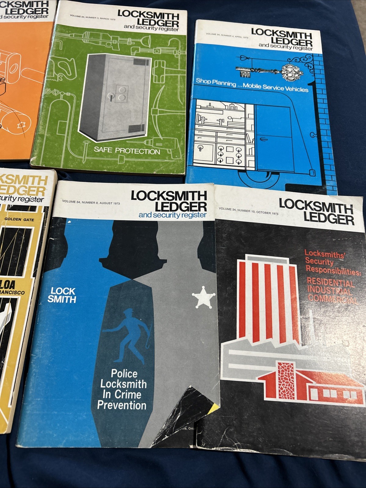 Vintage Locksmith Ledger 1973 Lot Of 8 Monthly Volumes Booklets