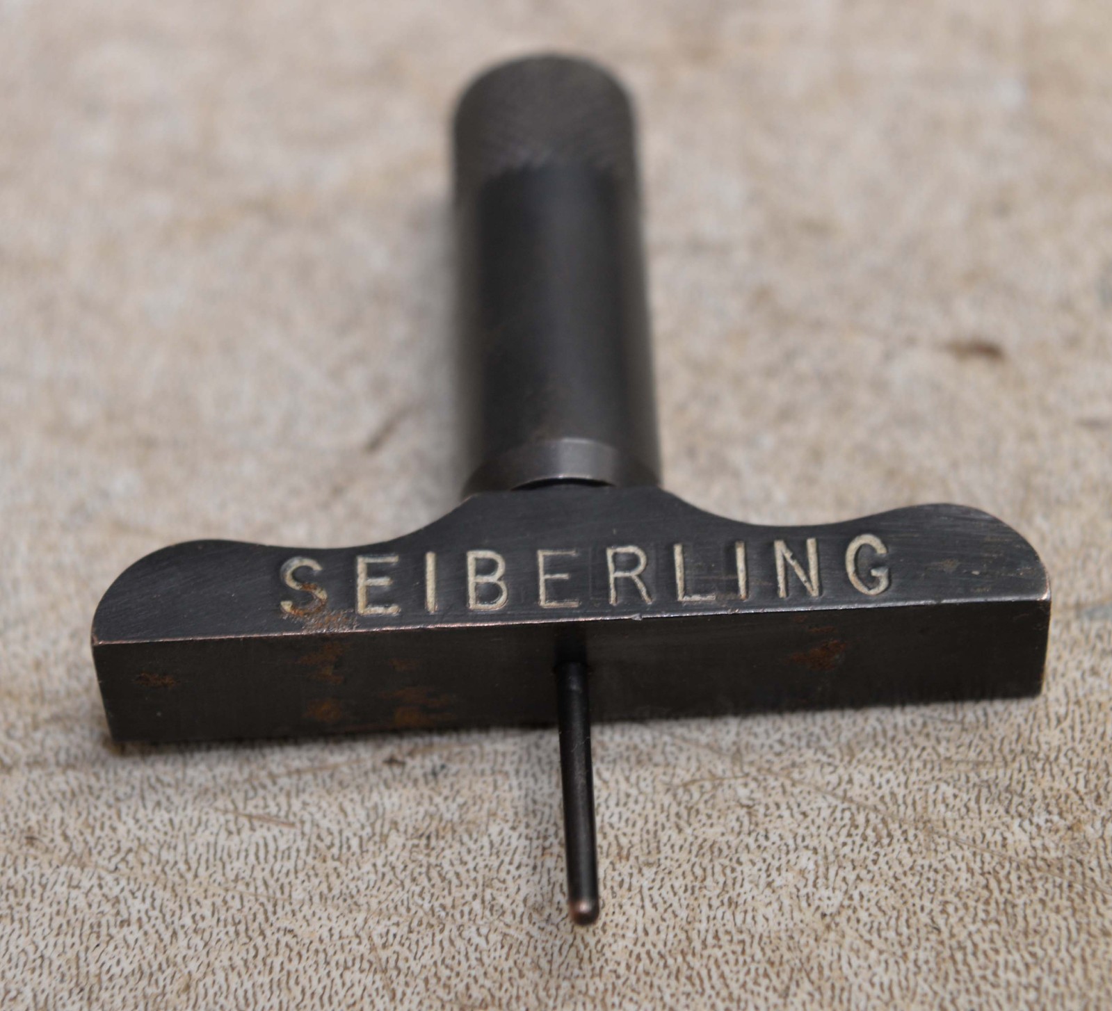 rare antique Seiberling tire tread depth measurement gauge collectible tool