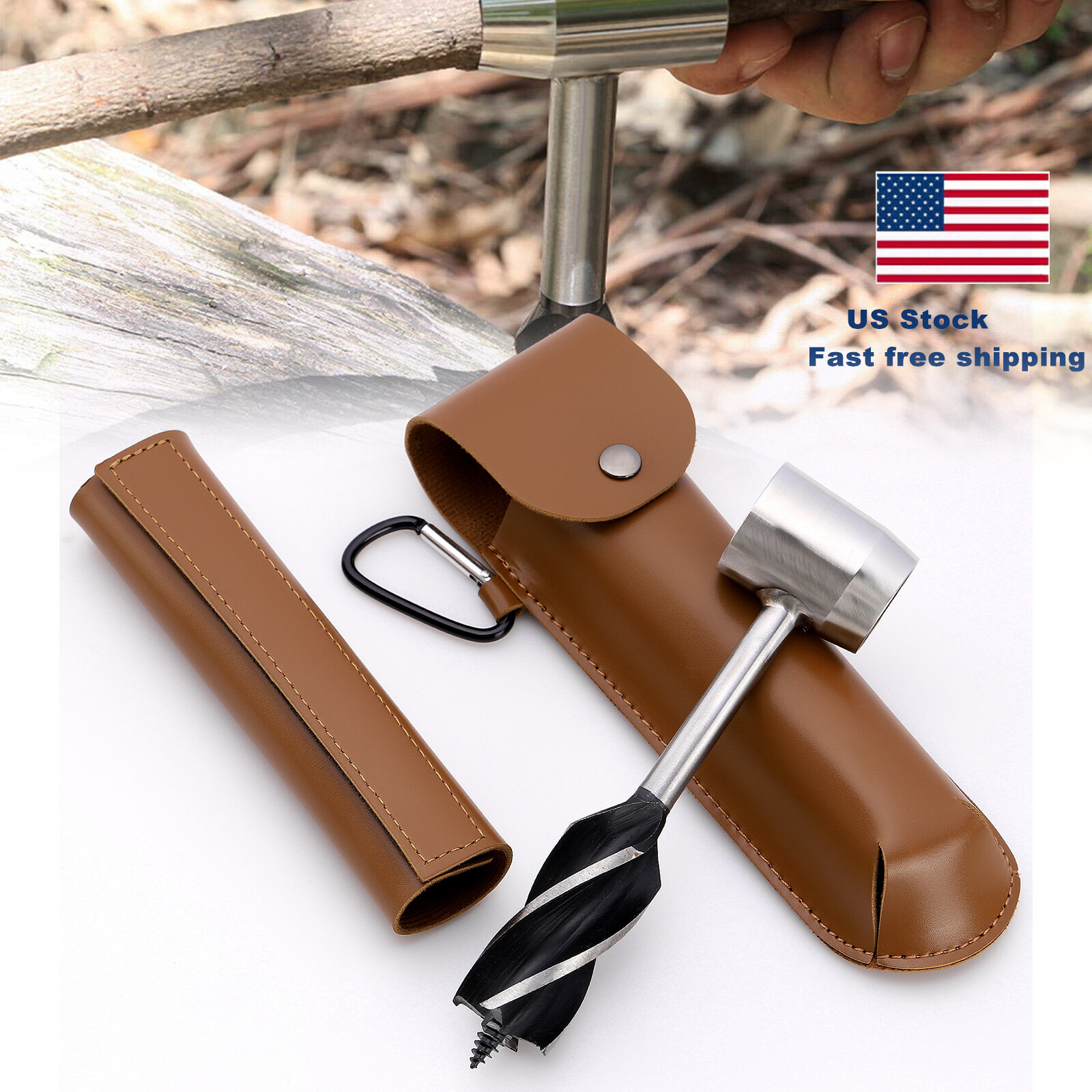 Manual Hand Auger Wrench Outdoor Survival Wood Drill Tool for Bushcraft handyman