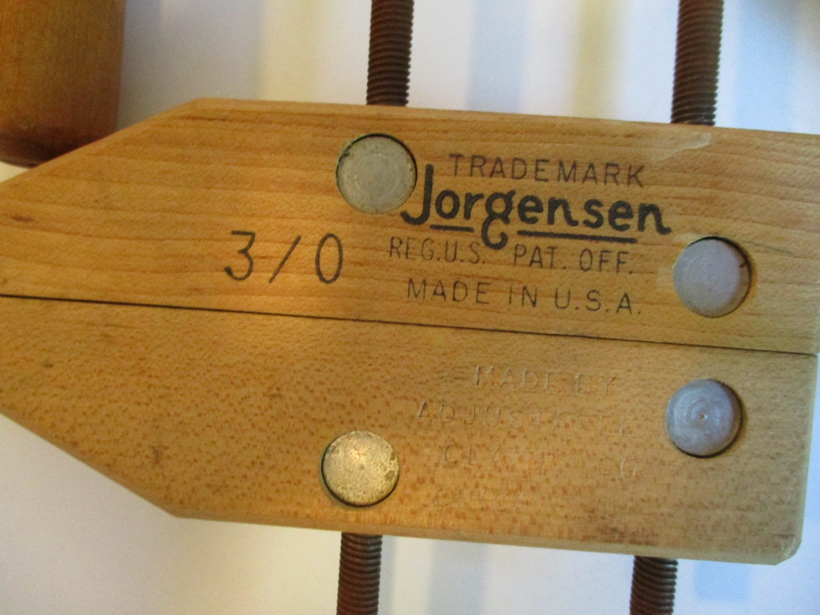 Vintage 6″ JORGENSEN WOOD CLAMPS. Set of 4